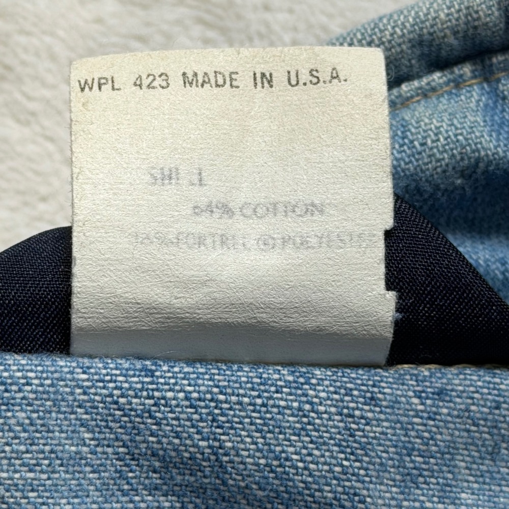 Vintage Levis Orange Tab Denim Mens Long Sleeve Button Up Blue Cotton Size M - Picture 9 of 12